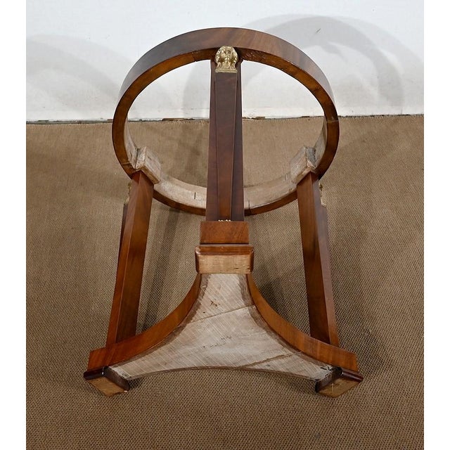Empire Style Return from Egypt Pedestal Table in Mahogany Burl, Late 19th Century For Sale - Image 17 of 18