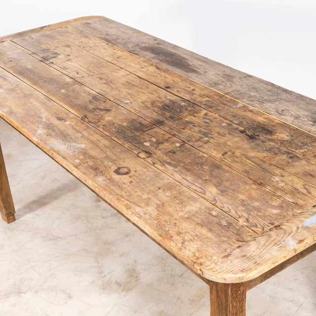 Vintage French Farmhouse Table in Scrubbed Pine, 1950s For Sale - Image 13 of 15