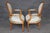 Pair 1920's French Louis XVI Carved Armchairs With Silk Upholstery For Sale - Image 4 of 15