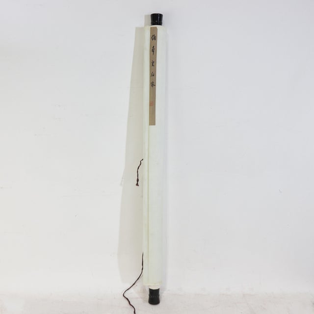 Vintage Chinese Imperial Consort Ancestor Portrait Scroll Painting on Silk in Blue Robe For Sale - Image 4 of 15