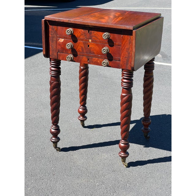 Federal Ladies Work Table C. 1820 For Sale In Boston - Image 6 of 9