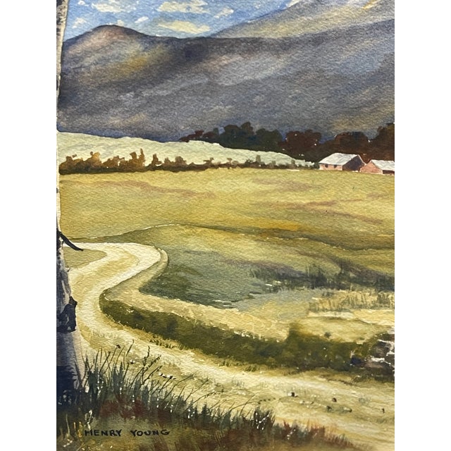 American A Watercolor on Paper Painting by Henry Young (American, 20th Century) For Sale - Image 3 of 6