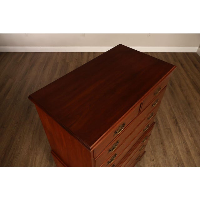 Henkel Harris Chippendale Style Cherry Tall Chest For Sale - Image 14 of 18