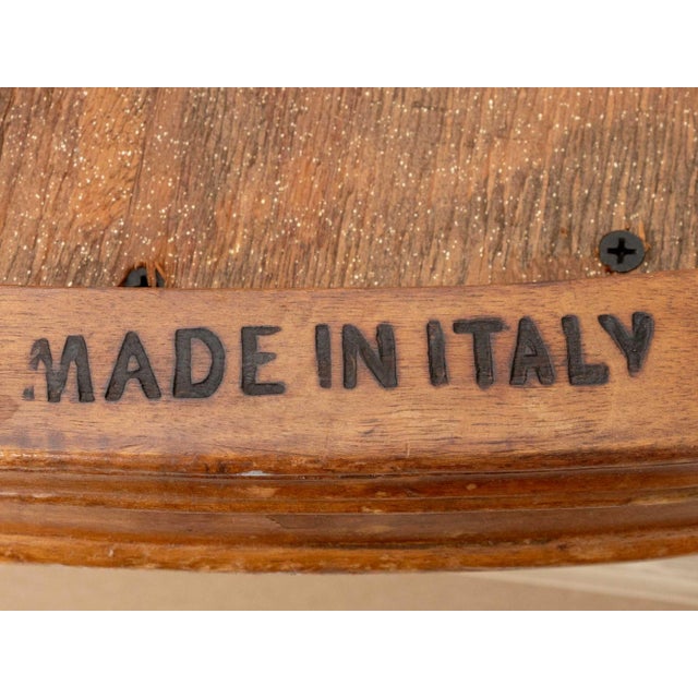 Set of Five Italian Provincial Style Cane-Paneled Walnut Dining Chairs For Sale - Image 10 of 15