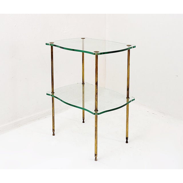 Brass Side Table with Double Glass Top in the style of Maison Jansen, 1940 For Sale - Image 16 of 16