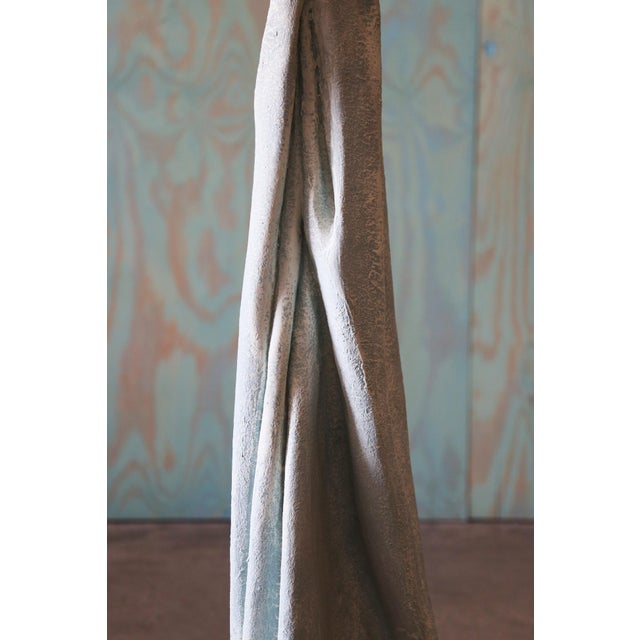Vintage Sculptural Trompe l'Oeil Plaster "Drape" Floor Lamp After John Dickinson For Sale - Image 12 of 16
