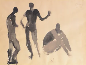 'Three Figures' by Kurt Craemer, 1954, Mid-Century German Expressionist, Düsseldorf, Venice Biennale