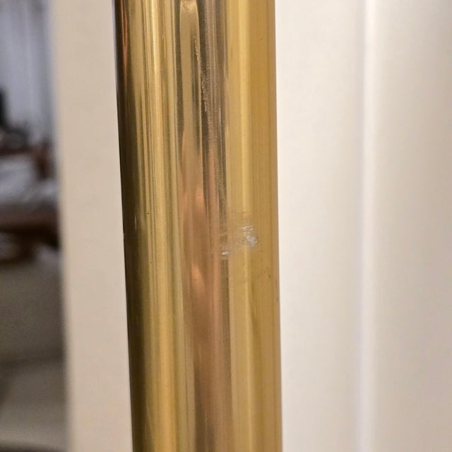 Vintage Art Deco/Mid Century Modern Torchiere Brass-Finish Floor Lamp For Sale - Image 4 of 8