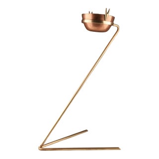 Carl Auböck Workshop Brass & Copper Standing Ashtray for Illums Bolighus, 1950s For Sale