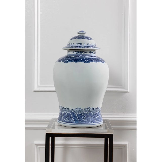 Ming is our classic Asian inspired ginger jar which features a blue & white glazed porcelain finish. The color of the...