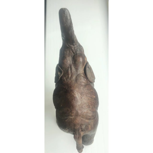 Vintage Mid Century Leather Wrapped Elephant Figure For Sale - Image 12 of 12