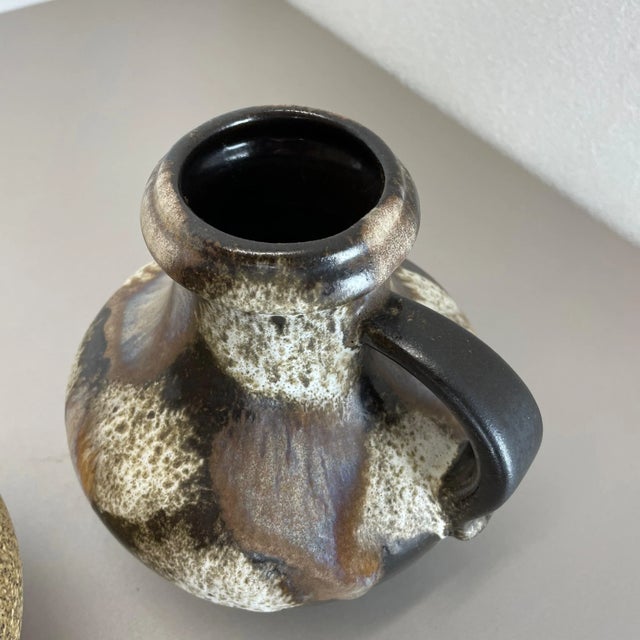 German Multi-Color Pottery Fat Lava Vases from Scheurich, 1970s, Set of 2 For Sale - Image 14 of 18