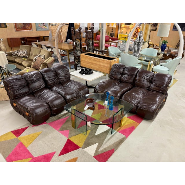 1970s Modern Pace Collection Glass and Scalloped Brass Navette Oval Coffee Table For Sale - Image 5 of 12