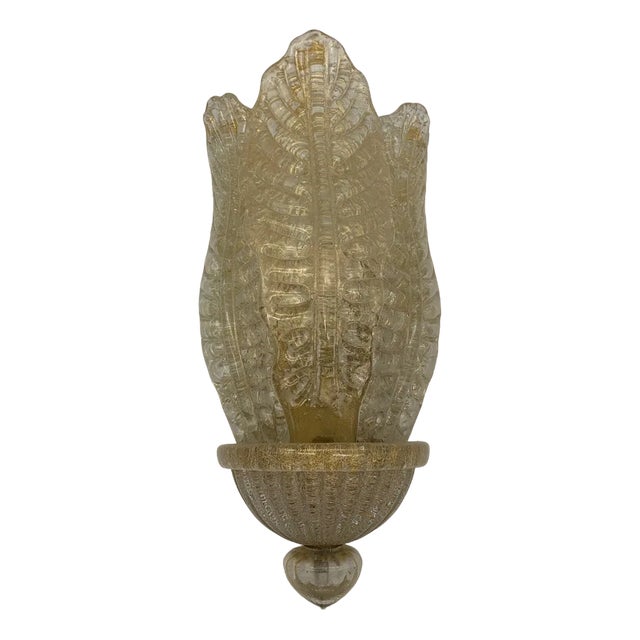 Murano Lamp with Gold Glass from Barovier, 1970 For Sale