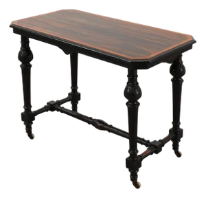 English Side Table with Geometric Wood Inlay from John Taylor & Sons, 19th Century