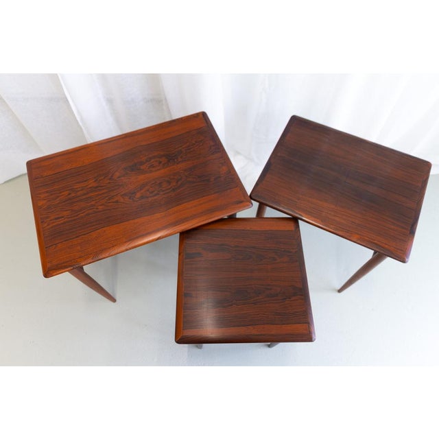 Danish Modern Rosewood Nesting Tables, 1960s, Set of 3 For Sale - Image 9 of 18