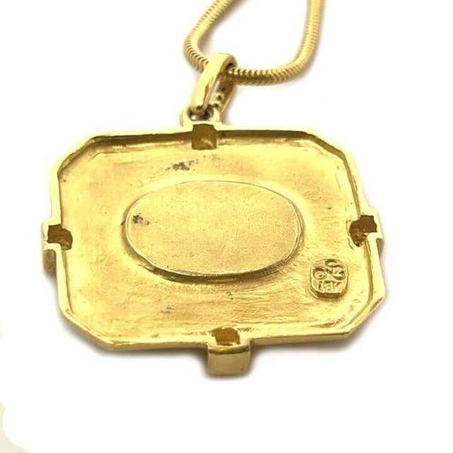 Metal Seidengang Diamond Necklace 18k Yellow Gold Amitie Friendship in French For Sale - Image 7 of 7