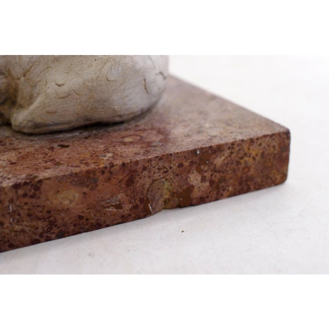 Small Art Deco Sculpture of a Sleeping Dog on a Marble Base, 1920s-1940s For Sale - Image 4 of 11