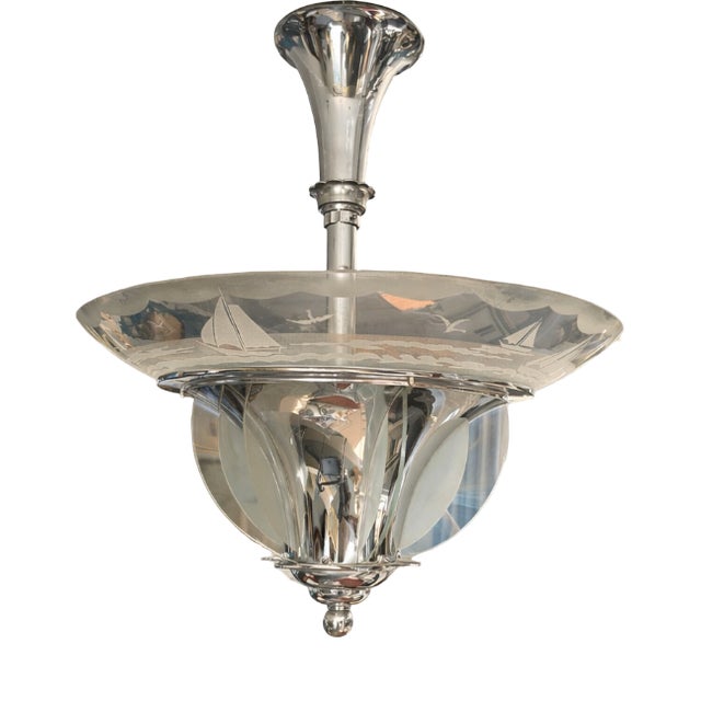 Vintage Art Deco Chandelier, 1930 For Sale