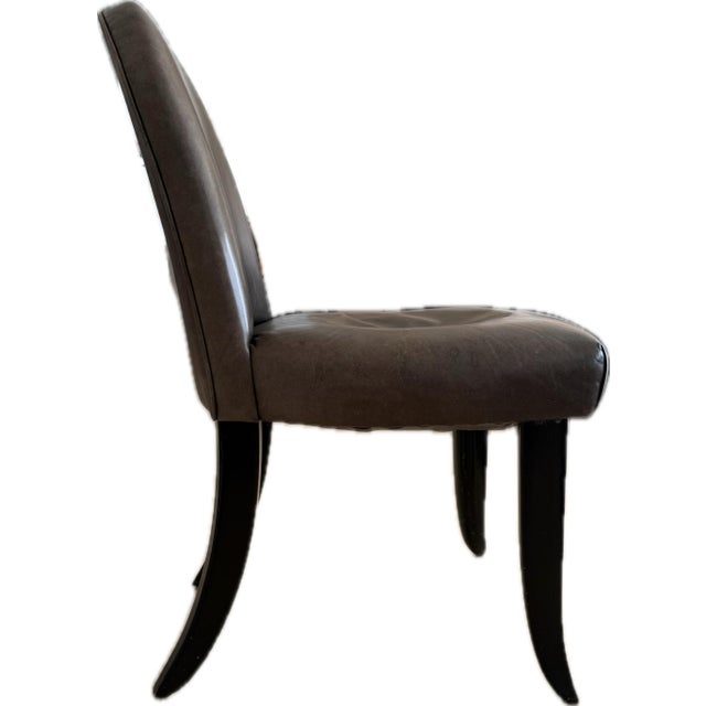 Late 20th Century Vintage Italian Leather Dining Chairs Attributed to Donghia For Sale - Image 5 of 10