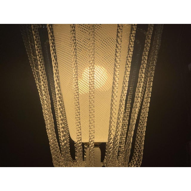Reticello Murano Glass Pendant Light, Italy, 1940s For Sale - Image 12 of 18