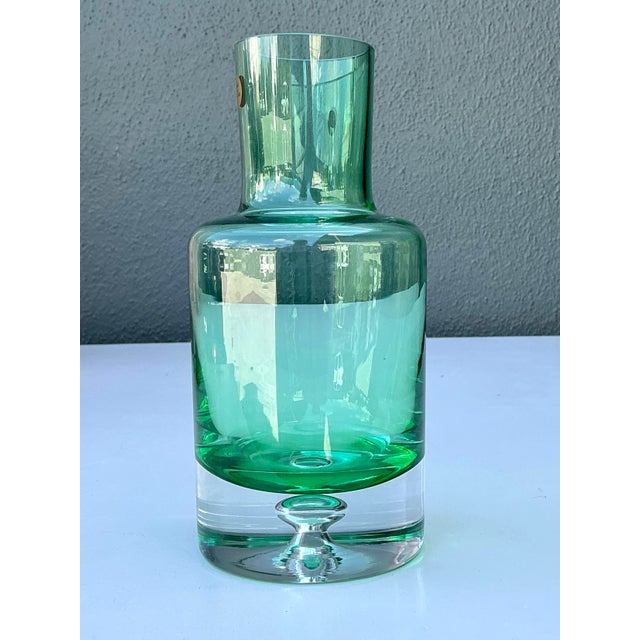 Vintage Polish Blown Glass Vase For Sale - Image 9 of 12