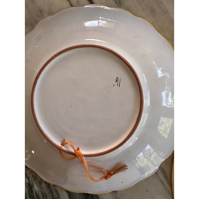 Italian Grotesque & Floral Motif Vintage Plate Collection - Set of 6 For Sale - Image 10 of 11