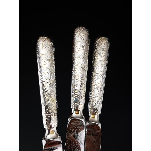 Silver Christofle Silver-Plated Garden of Eden Cutlery Service for 12 from Christofle et Cardeilhac, Set of 100 For Sale - Image 8 of 18