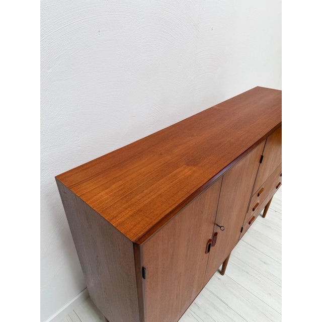Wood Vintage Danish Teak Highboard attributed to Børge Mogensen, 1960s For Sale - Image 7 of 13