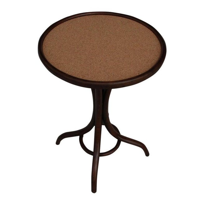 Early 20th Century Early 20th Century Early Thonet Style Pedestal Table With Cork Top For Sale - Image 5 of 10