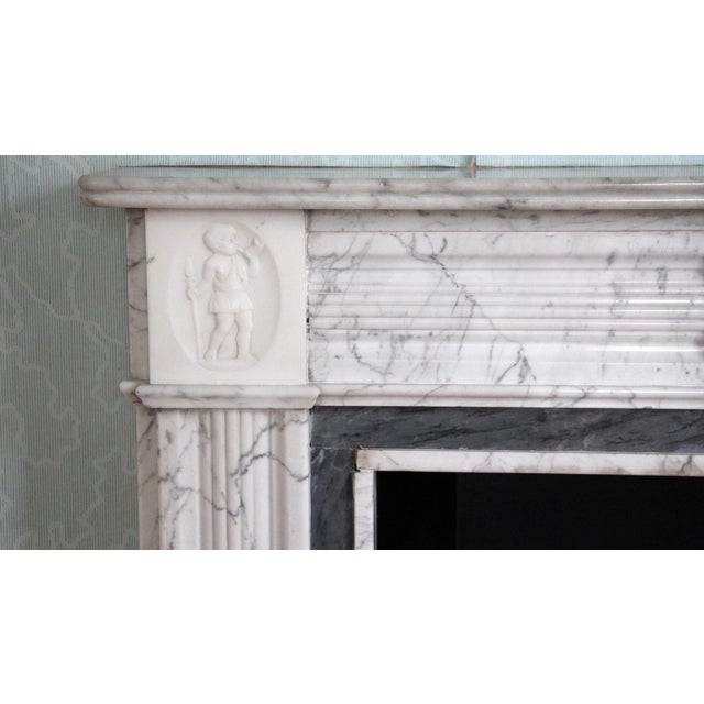 Late 19th Century Waldorf Astoria English Regency White Marble Mantel For Sale - Image 5 of 13