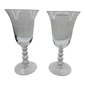 Mid 20th Century Imperial Glass Candlewick Pair of Water Goblets