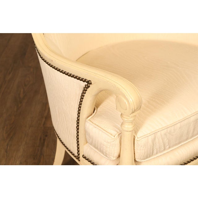 Wood Henredon French Directoire Style Painted Armchair For Sale - Image 7 of 18