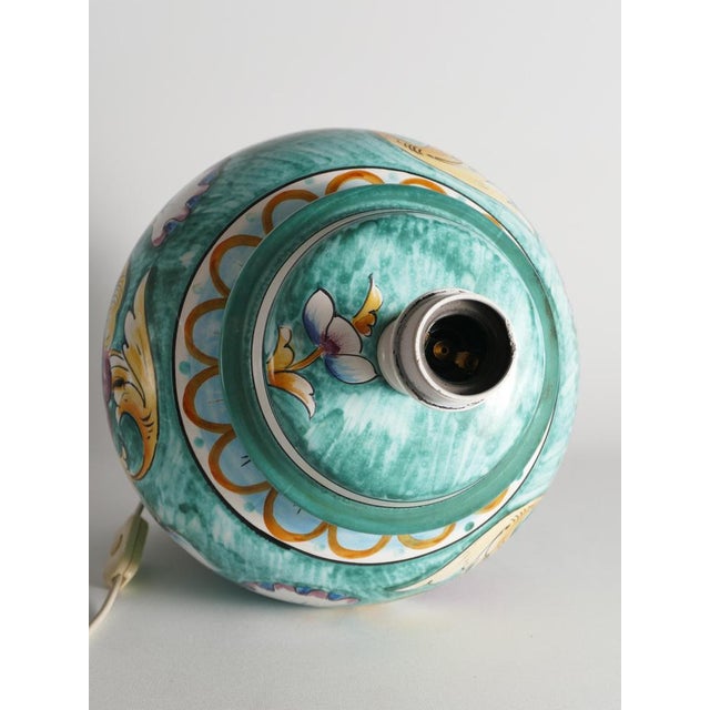 Deruta Porcelain Table Lamp with Hand-Painted Grape Decoration, Italy, 1960s For Sale - Image 16 of 17