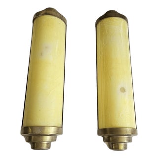 French Cylinder Wall Lights from Casino Cherbourg, 1930s, Set of 2 For Sale