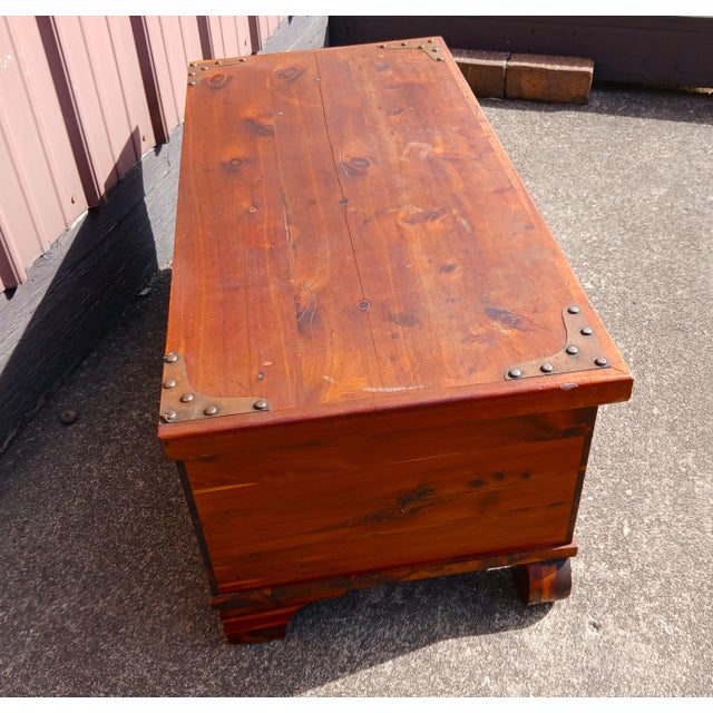 Brown Antique Ed Roos Forest Park Cedar Chest With Riveted Copper Hardware 1920s For Sale - Image 8 of 14