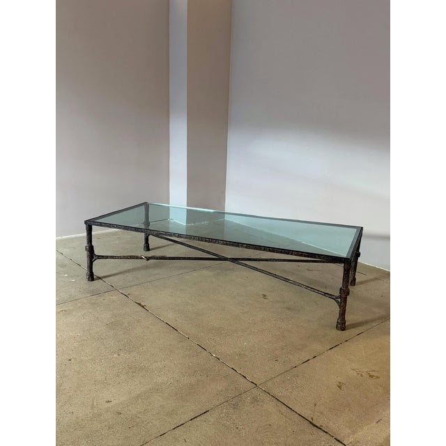 Metal Christopher Chodoff “Etruscan” Bronze and Glass Coffee Table For Sale - Image 7 of 11