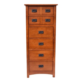 Mission Style Oak Lingerie Dresser Chest For Sale