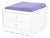 Contemporary Purple and White Storage Ottoman For Sale