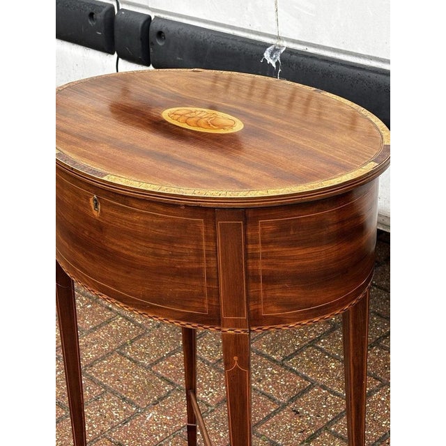 Sheraton Revival Inlaid Satinwood Side Table For Sale - Image 6 of 18