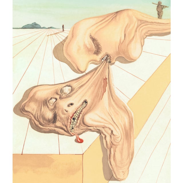 Abstract 1963 Dalí Divine Comedy Engraving Enfer Chant 30 "La Morsure De Gianni Schicchi" (The Bite of Gianni Schicchi) For Sale - Image 3 of 8