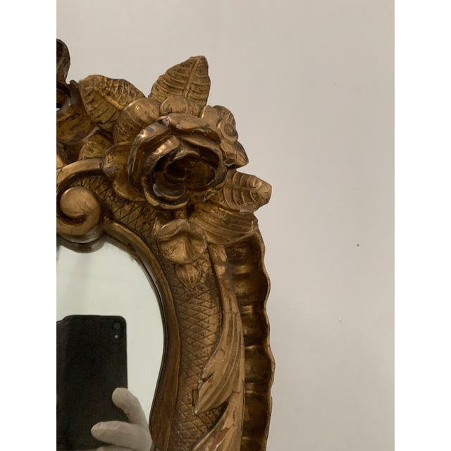Wood Louis XV Style Mirror in Carved and Gilded Wood, 1700s For Sale - Image 7 of 15