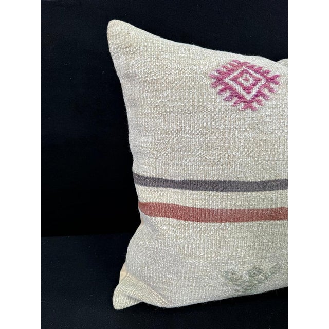 Turkish Hemp Pillow Cushion Natural Beige Red Pillow Cushion Cover 24x24 #30414 Enhance your home decor with our Kilim...