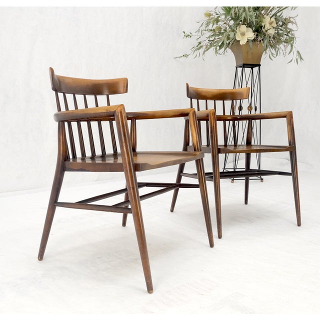 Pair of Paul McCobb Solid Birch Round Back Barrel Shape Arm Chairs For Sale - Image 14 of 17