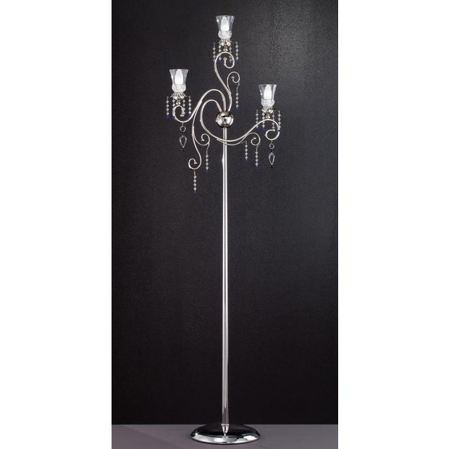Fenice Crystal 3 Lights Floor Lamp in Polished Chrome and Glass by Aggiolight. Dimensions: D 53 x H 182 cm. Materials:...