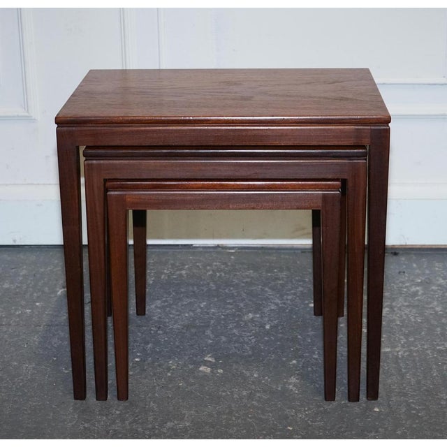 Mid-Centry Danish Teak Nest of Three Tables, 1960s, Set of 3 For Sale - Image 6 of 12