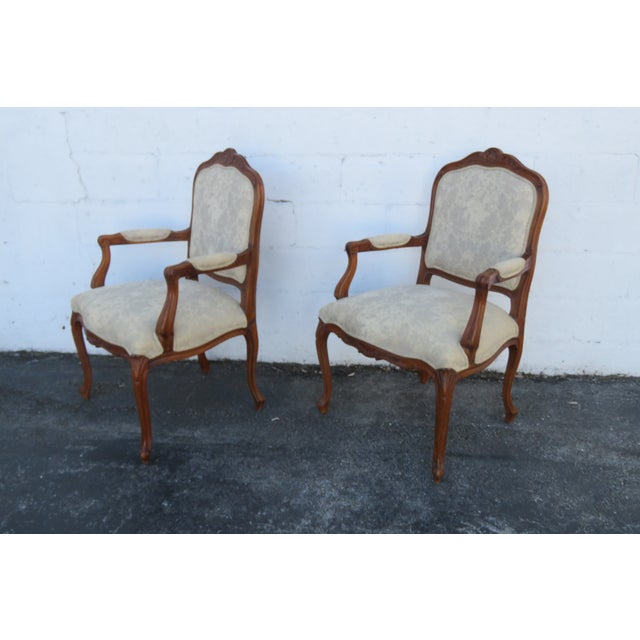 French Ethan Allen French Living Bed Room Den Fireplace Side Chairs a Pair 6261 For Sale - Image 3 of 18