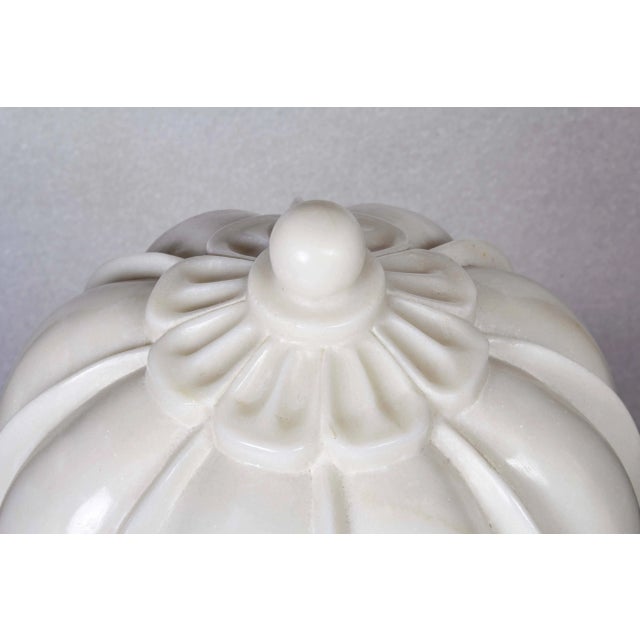 Large White Marble Carpet Weight From India For Sale - Image 4 of 6