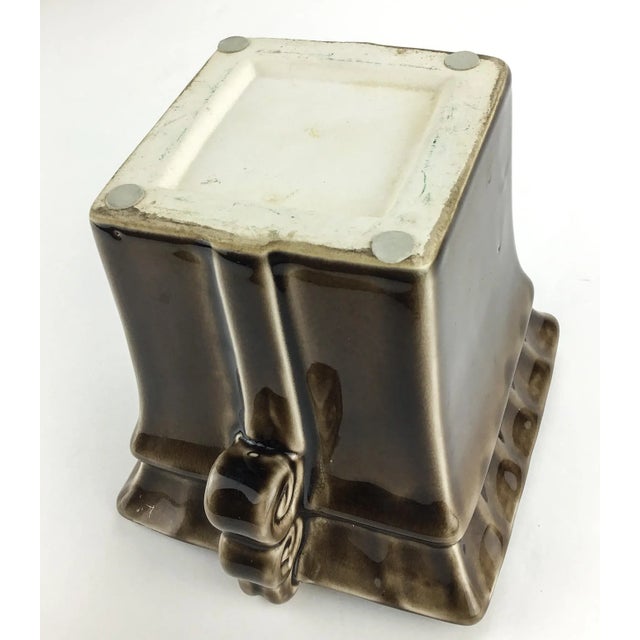 Ceramic Vintage Hand Fired Glazed Artisan Planter For Sale - Image 7 of 7