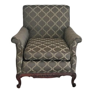 1930s Traditional Rolled Arm Club Chair For Sale